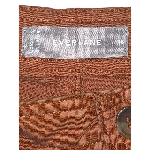 EVERLANE Cropped Straight Tall Pant Size 16 High Rise Wide Leg in Golden Brown - Picture 2 of 4